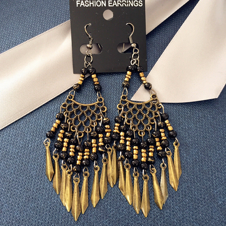 Wholesale Vintage Tassels Alloy Earrings